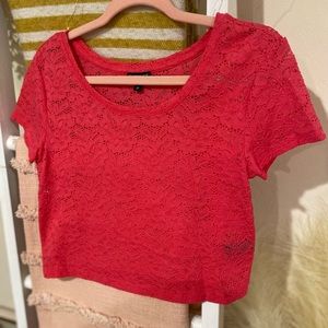Pink Lace Express Crop Top